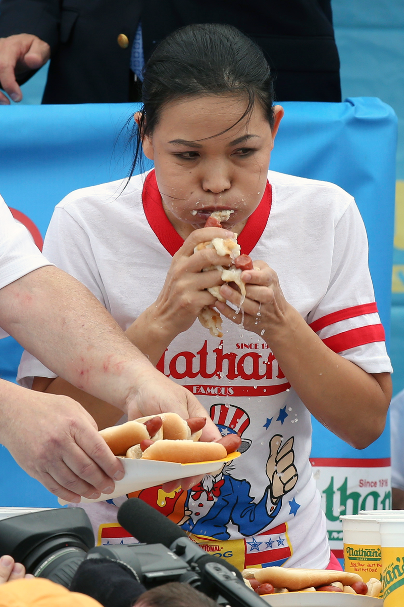 Illustration for article titled The Grossest Photos From The Nathan's Hot Dog Eating Contest